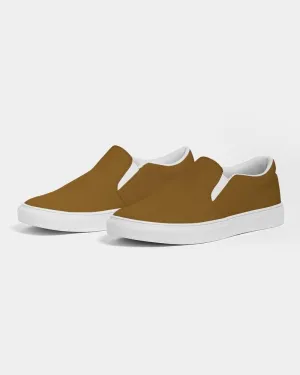 Medium Dark Orange Slip-On Canvas Sneakers | Men's | Medium Dark Pure Orange | C0M50Y100K60