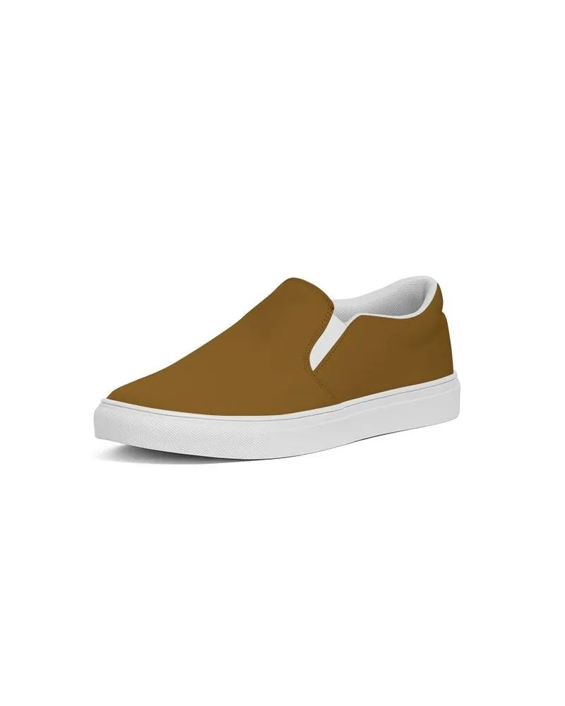 Medium Dark Orange Slip-On Canvas Sneakers | Men's | Medium Dark Pure Orange | C0M50Y100K60