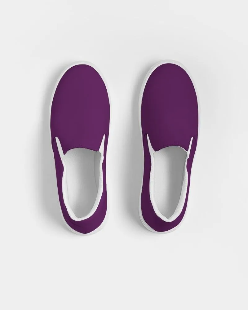 Medium Dark Purple Slip-On Canvas Sneakers | Women's | Medium Dark Pure Purple | C50M100Y0K60