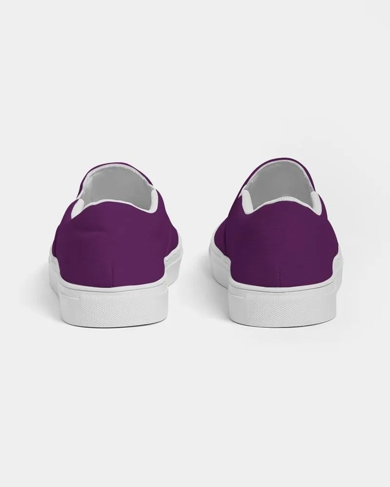 Medium Dark Purple Slip-On Canvas Sneakers | Women's | Medium Dark Pure Purple | C50M100Y0K60