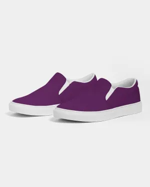 Medium Dark Purple Slip-On Canvas Sneakers | Women's | Medium Dark Pure Purple | C50M100Y0K60