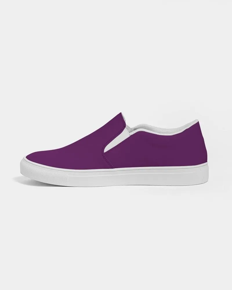 Medium Dark Purple Slip-On Canvas Sneakers | Women's | Medium Dark Pure Purple | C50M100Y0K60