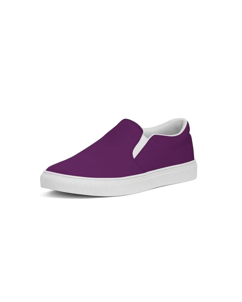 Medium Dark Purple Slip-On Canvas Sneakers | Women's | Medium Dark Pure Purple | C50M100Y0K60