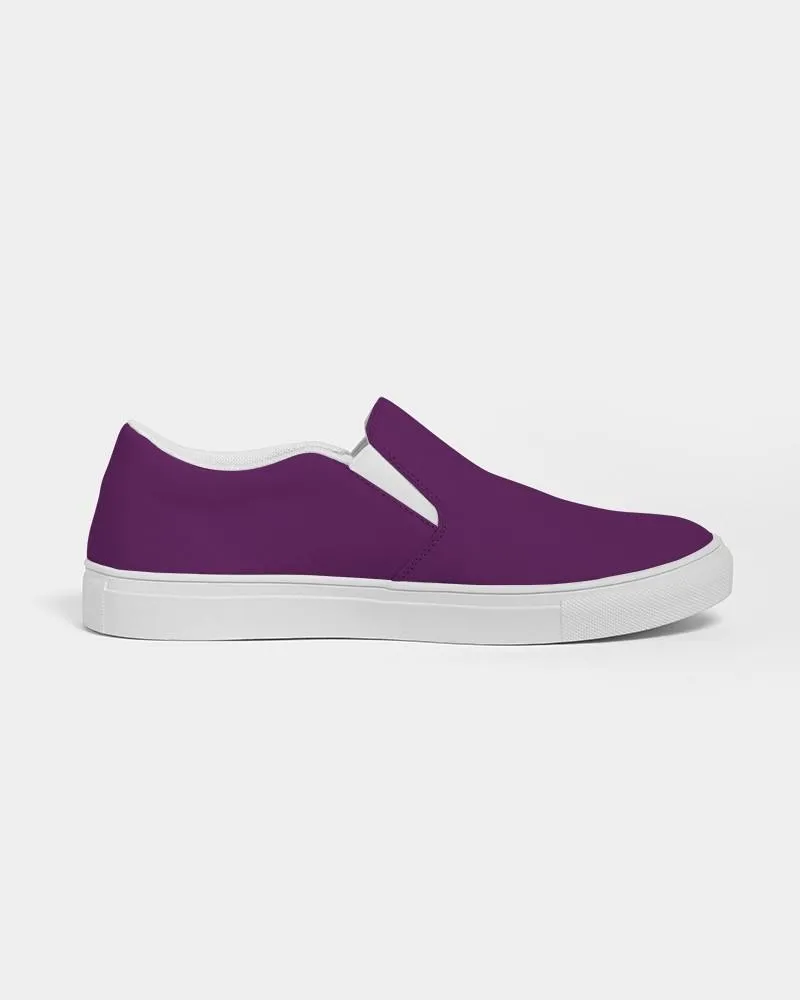 Medium Dark Purple Slip-On Canvas Sneakers | Women's | Medium Dark Pure Purple | C50M100Y0K60