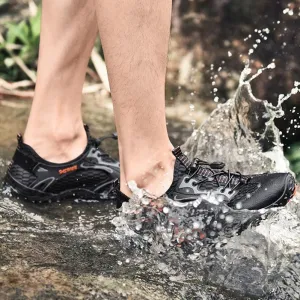 Men summer breathable casual hiking water lace up sandals