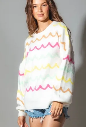 Multi Color Wave Sweater