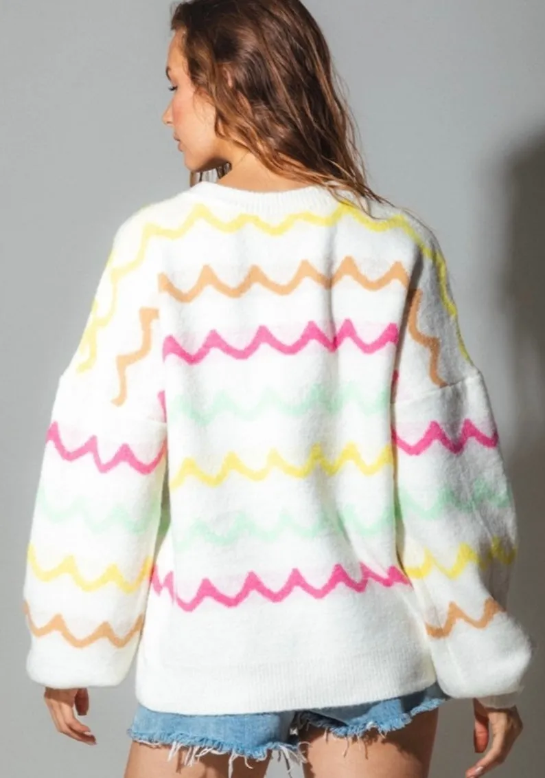 Multi Color Wave Sweater