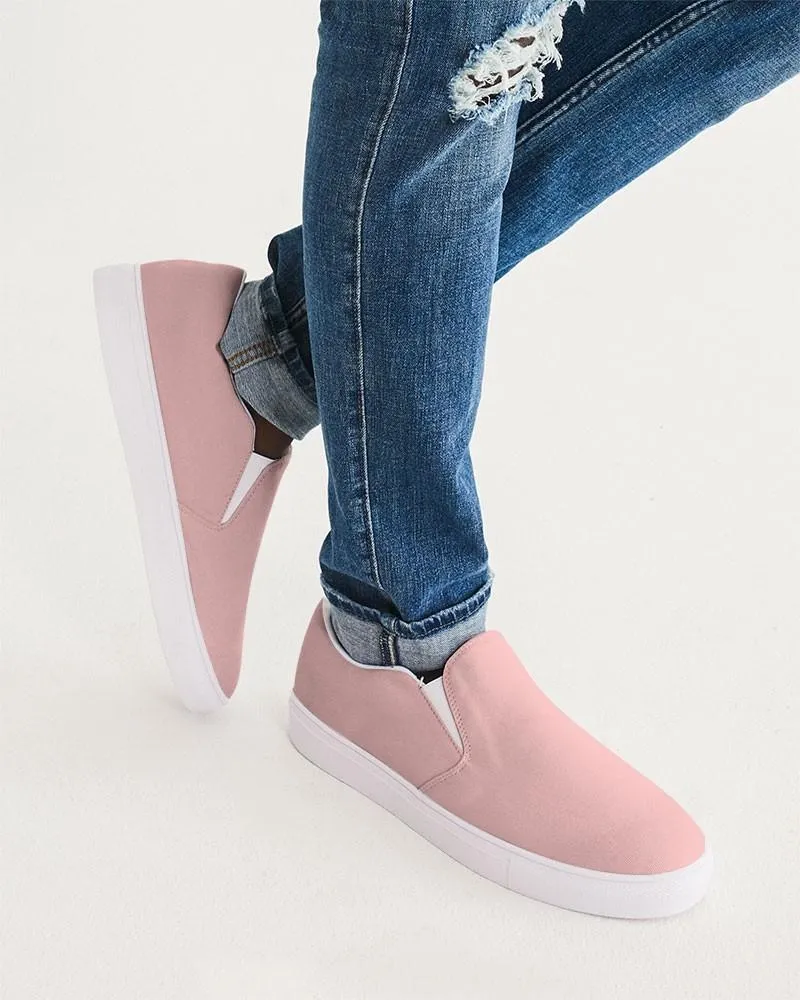 Pale Pastel Pink Slip-On Canvas Sneakers | Men's | Bright Pale Pastel Pink | C0M30Y15K0