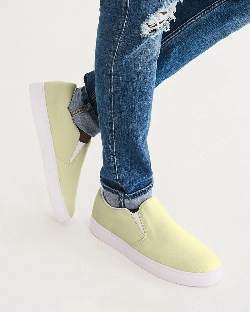 Pale Pastel Yellow Slip-On Canvas Sneakers | Men's | Bright Pale Pastel Yellow | C0M0Y30K0