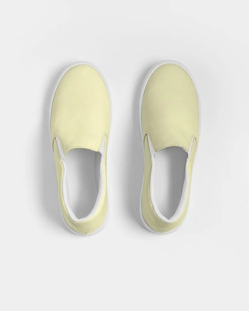 Pale Pastel Yellow Slip-On Canvas Sneakers | Men's | Bright Pale Pastel Yellow | C0M0Y30K0