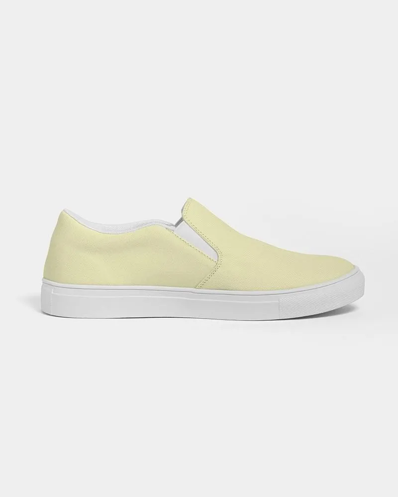 Pale Pastel Yellow Slip-On Canvas Sneakers | Men's | Bright Pale Pastel Yellow | C0M0Y30K0