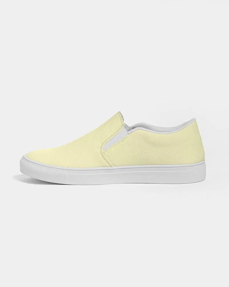 Pale Pastel Yellow Slip-On Canvas Sneakers | Men's | Bright Pale Pastel Yellow | C0M0Y30K0