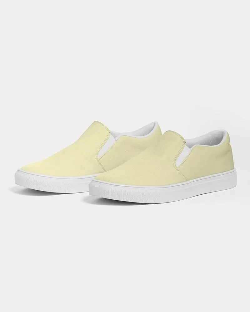 Pale Pastel Yellow Slip-On Canvas Sneakers | Men's | Bright Pale Pastel Yellow | C0M0Y30K0