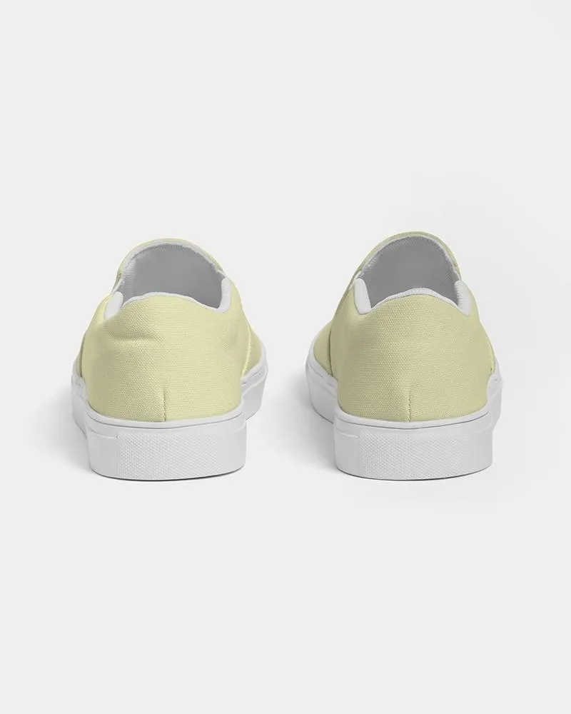 Pale Pastel Yellow Slip-On Canvas Sneakers | Men's | Bright Pale Pastel Yellow | C0M0Y30K0