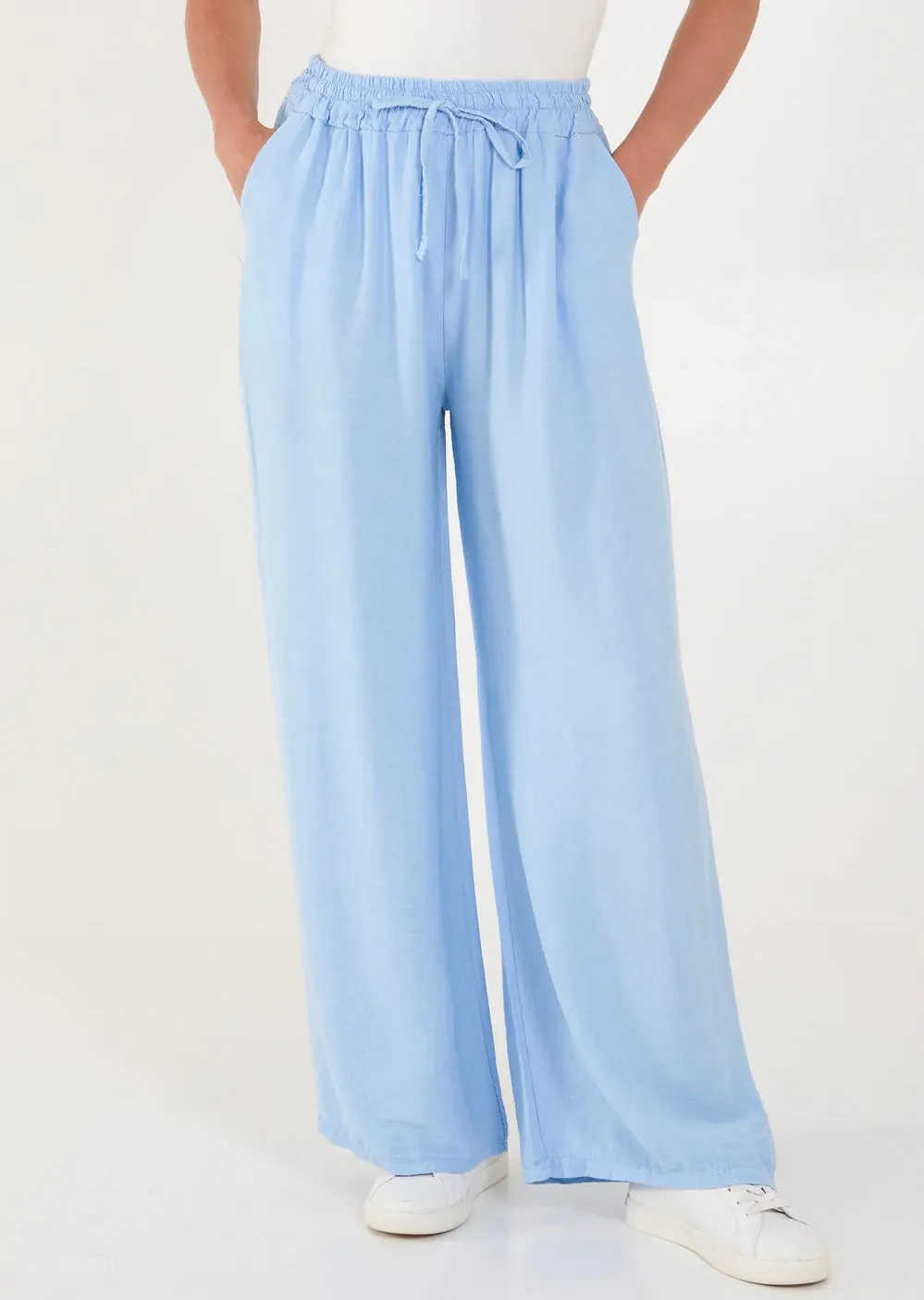 Plain Wide Leg Trousers With Pockets (5 Colours)