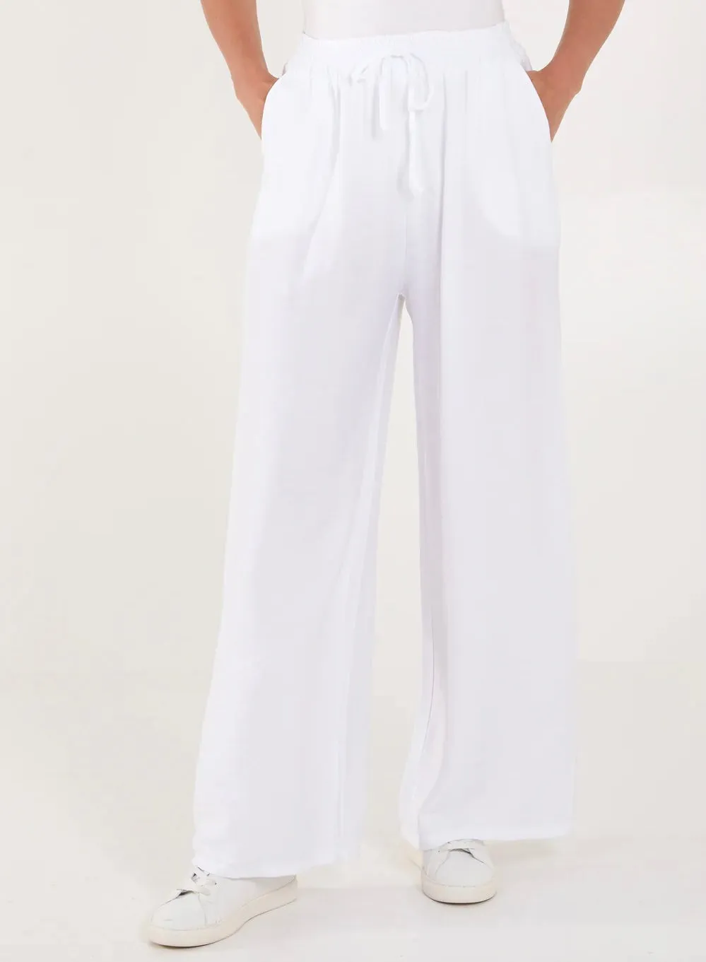 Plain Wide Leg Trousers With Pockets (5 Colours)