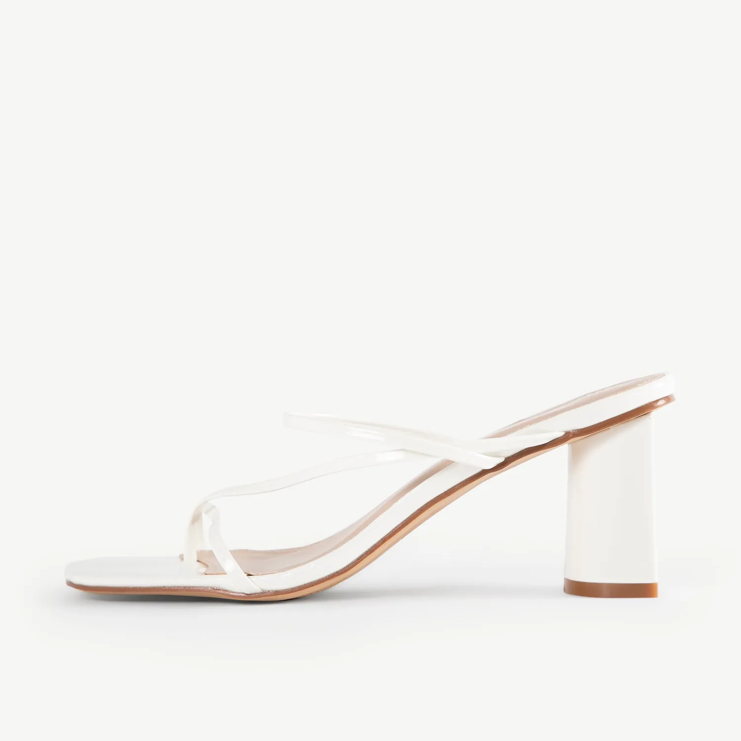 RAID Brioni Heeled Sandal in White Patent