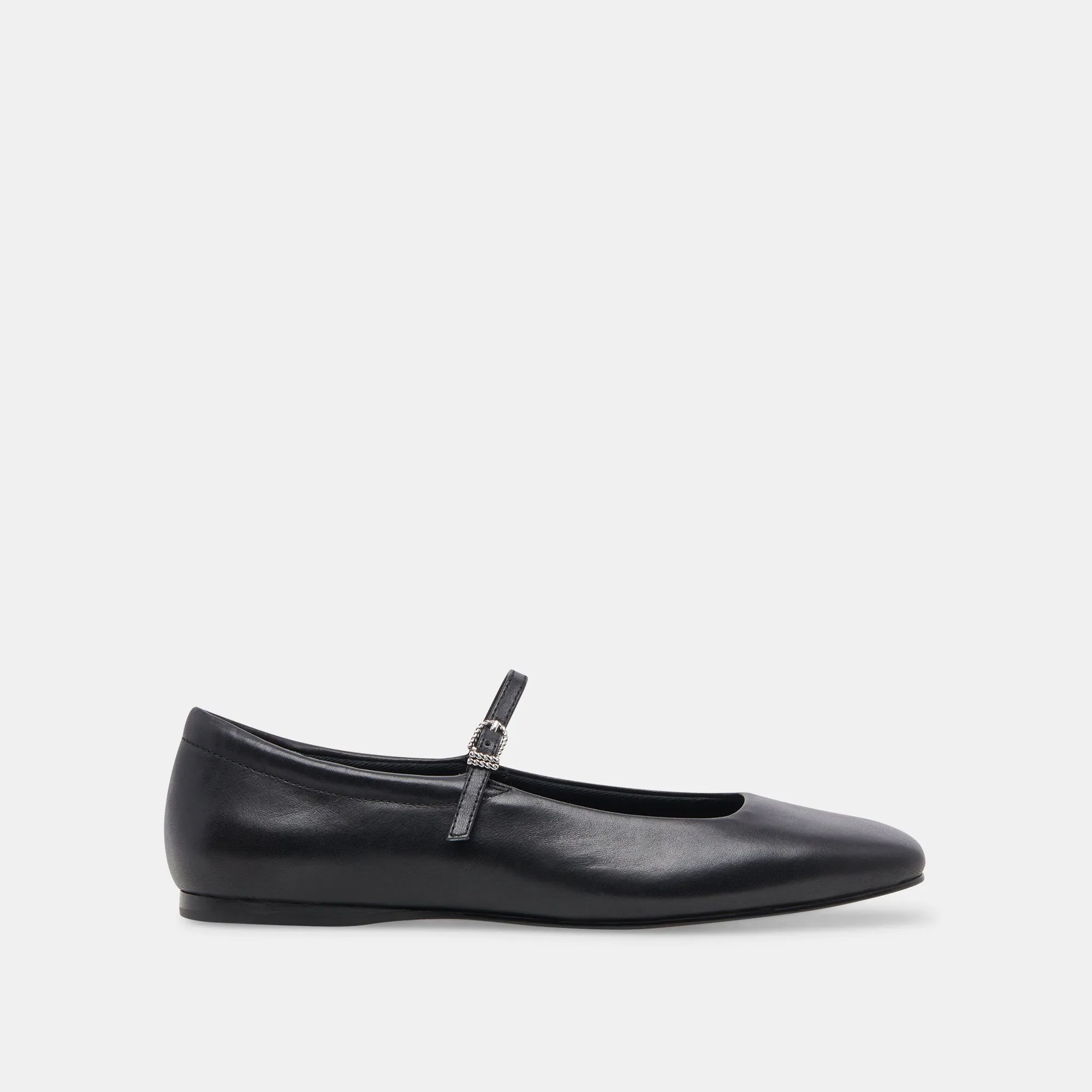 REYES BALLET FLATS BLACK LEATHER