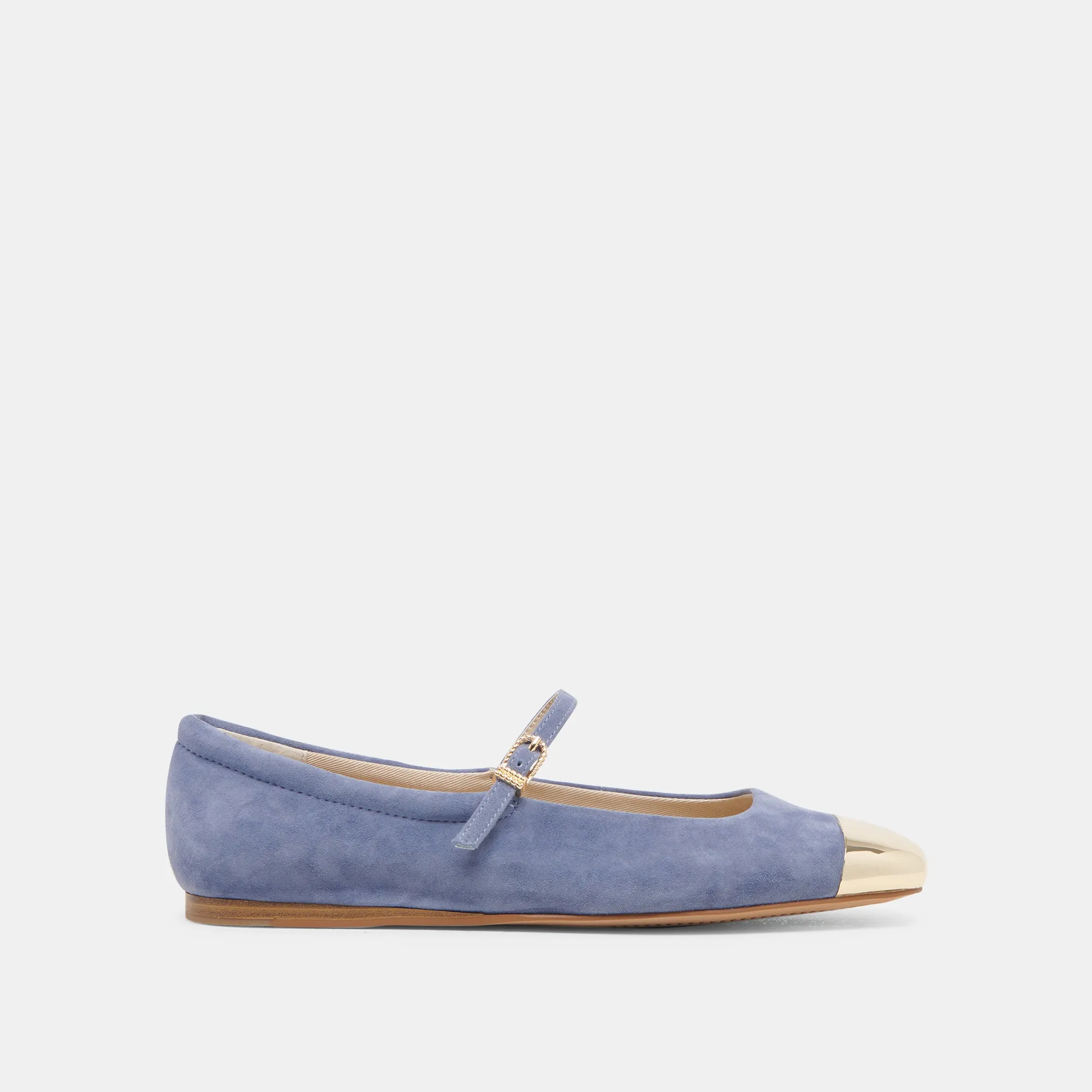 REYES TOE CAP BALLET FLATS BLUEBELL SUEDE