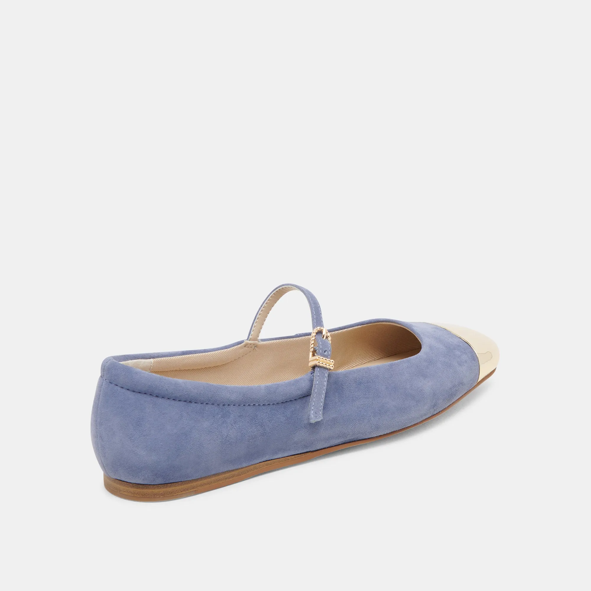 REYES TOE CAP BALLET FLATS BLUEBELL SUEDE