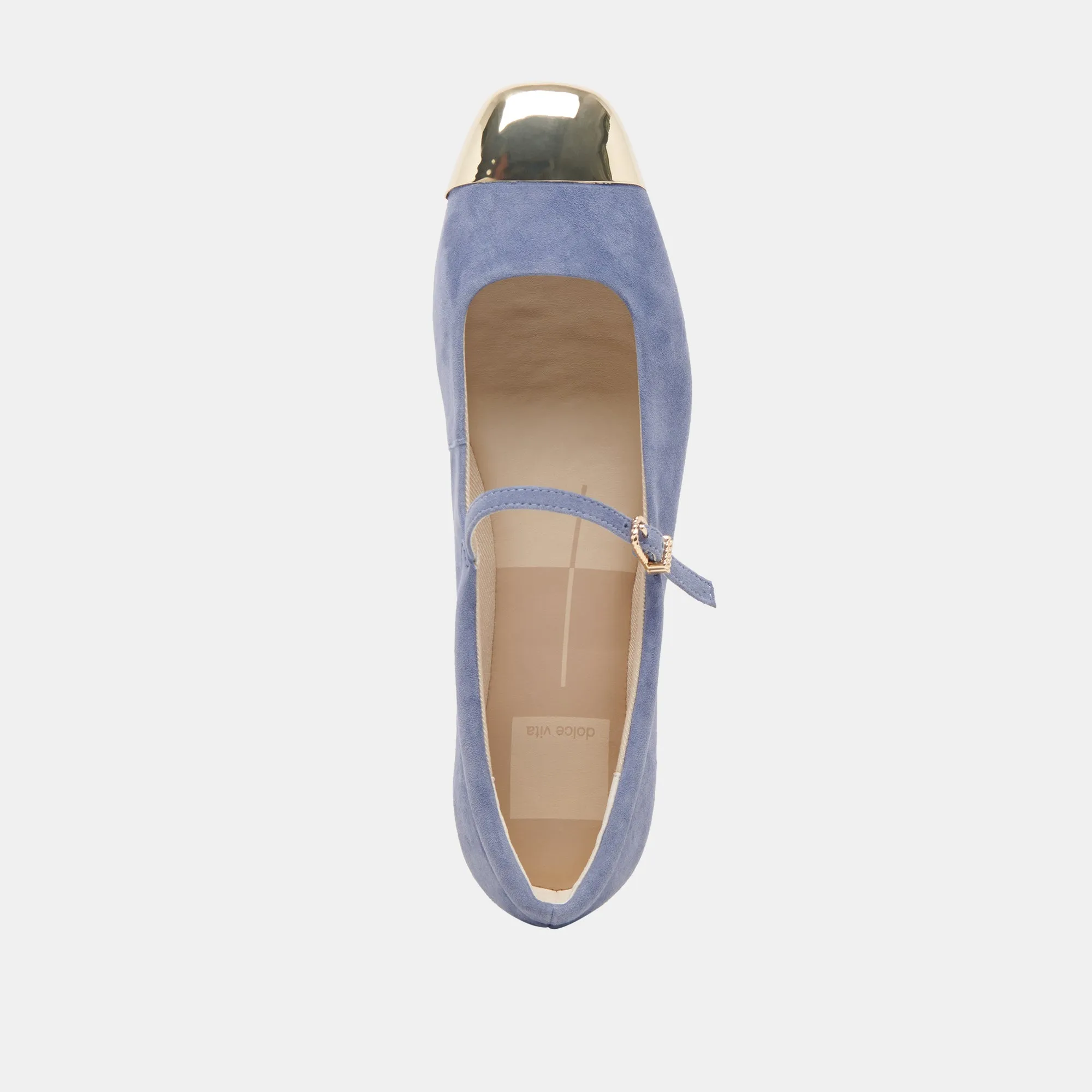 REYES TOE CAP BALLET FLATS BLUEBELL SUEDE