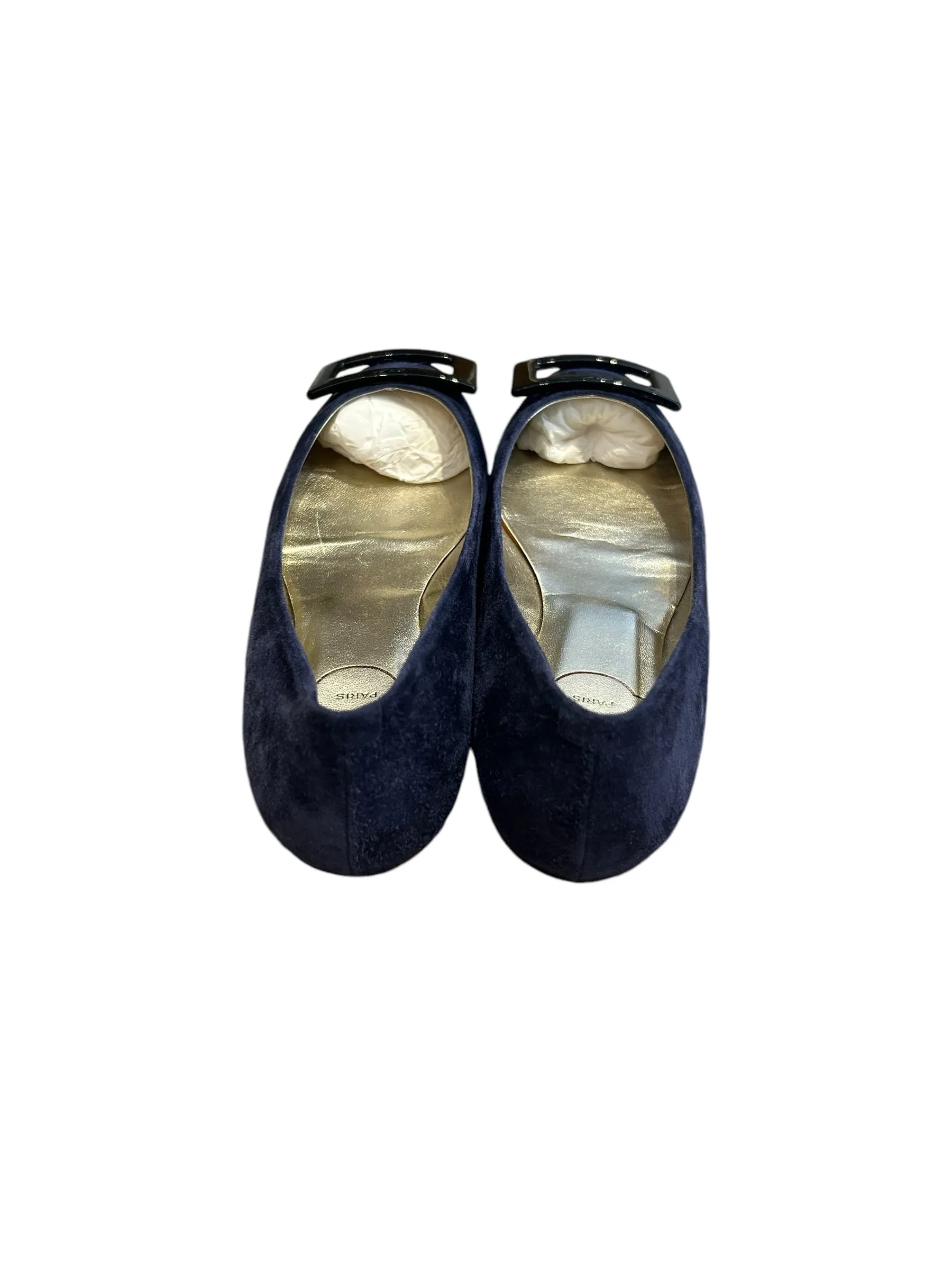 ROGER VIVIER Blue Suede Flats - Size 5.5