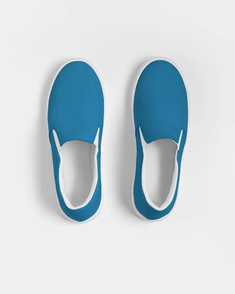 Shaded Cyan Slip-On Canvas Sneakers | Women's | C100M25Y0K30