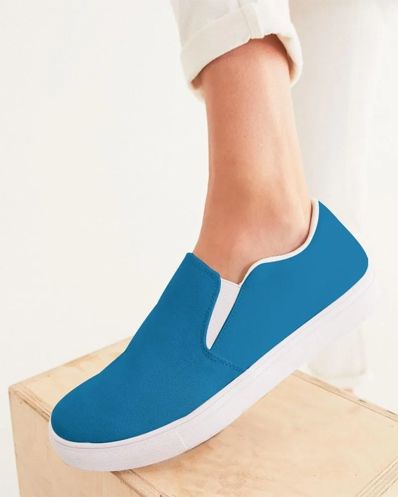 Shaded Cyan Slip-On Canvas Sneakers | Women's | C100M25Y0K30