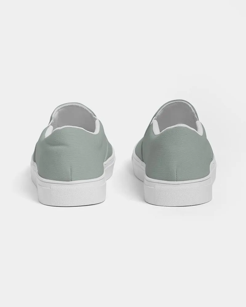 Shaded Pale Green Gray Slip-On Canvas Sneakers | Men's | C10M0Y10K30