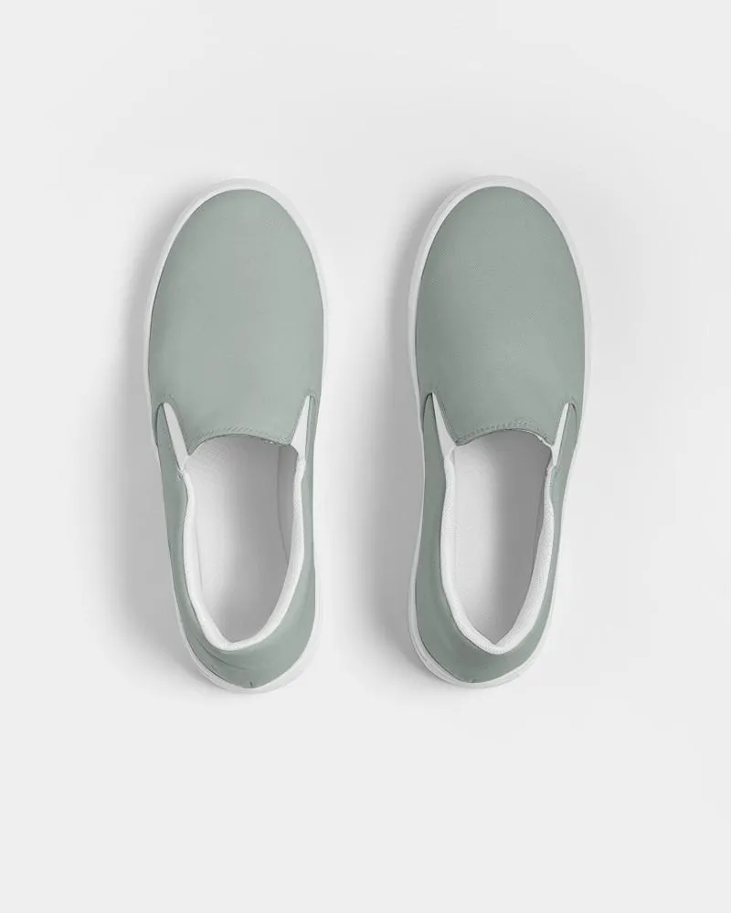 Shaded Pale Green Gray Slip-On Canvas Sneakers | Men's | C10M0Y10K30