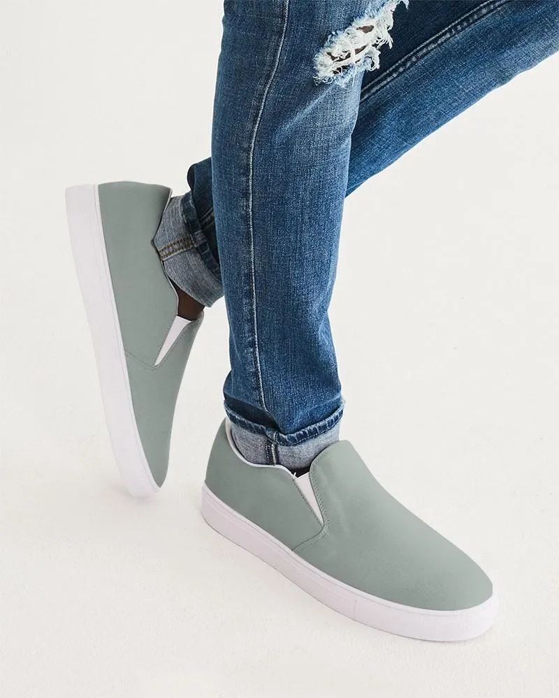 Shaded Pale Green Gray Slip-On Canvas Sneakers | Men's | C10M0Y10K30