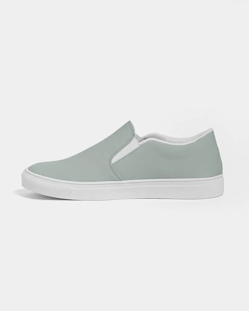 Shaded Pale Green Gray Slip-On Canvas Sneakers | Men's | C10M0Y10K30