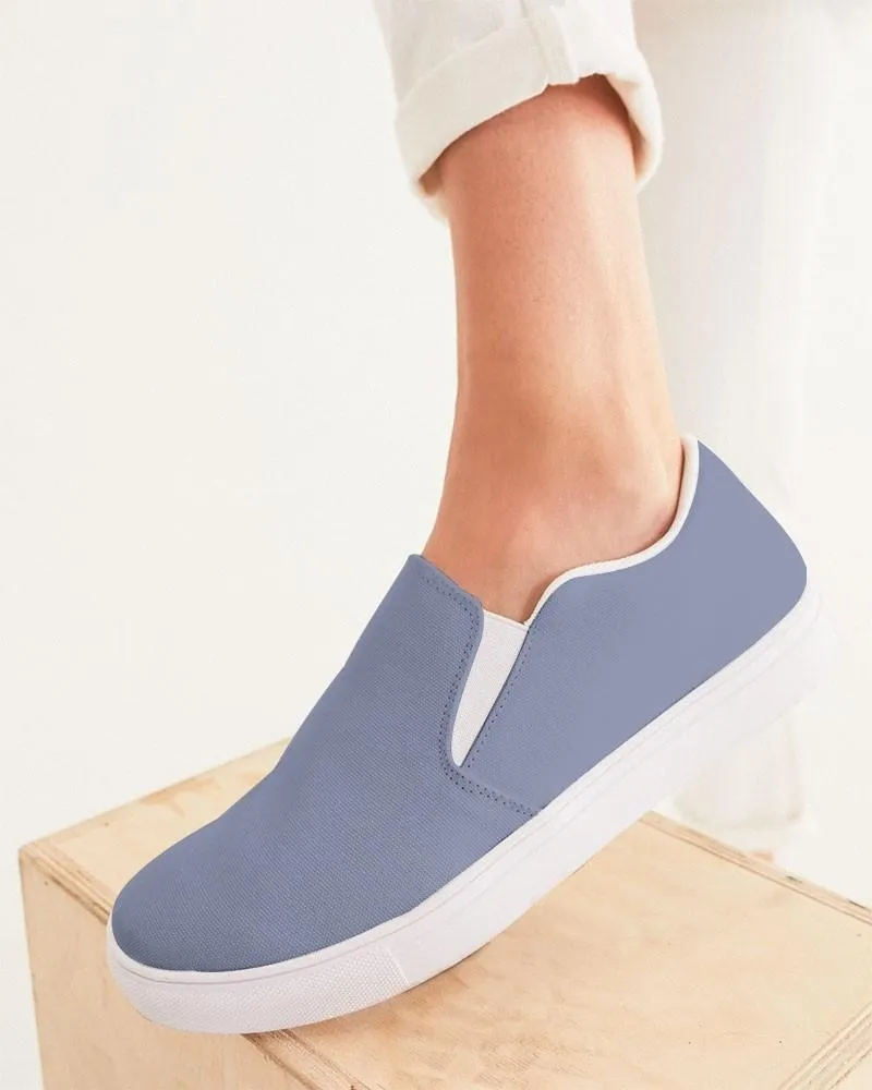 Shaded Pale Pastel Blue Gray Slip-On Canvas Sneakers | Women's | C30M22Y0K30