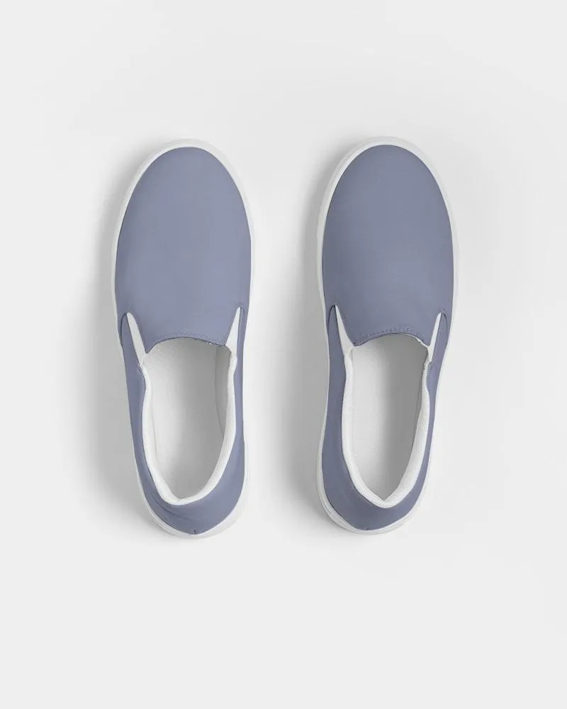 Shaded Pale Pastel Blue Gray Slip-On Canvas Sneakers | Women's | C30M22Y0K30