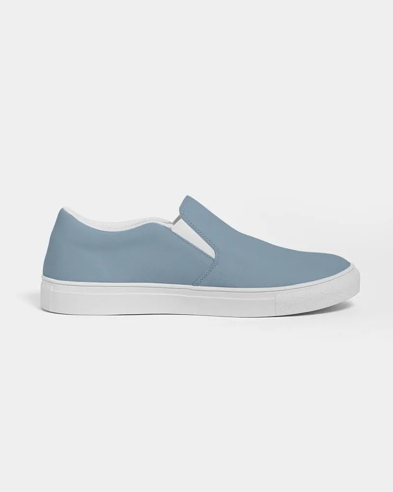 Shaded Pale Pastel Cyan Gray Slip-On Canvas Sneakers | Women's | C30M8Y0K30