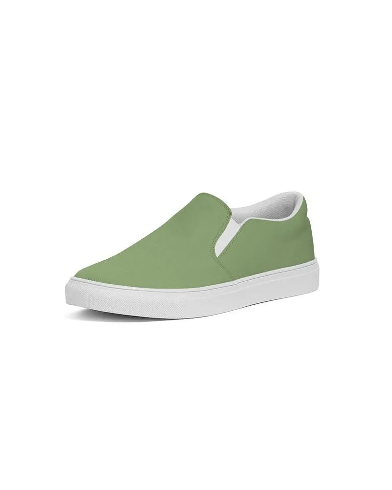 Shaded Pastel Warm Green Slip-On Canvas Sneakers | Women's | C30M0Y60K30