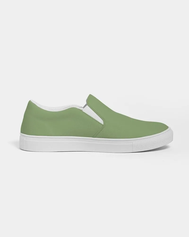 Shaded Pastel Warm Green Slip-On Canvas Sneakers | Women's | C30M0Y60K30