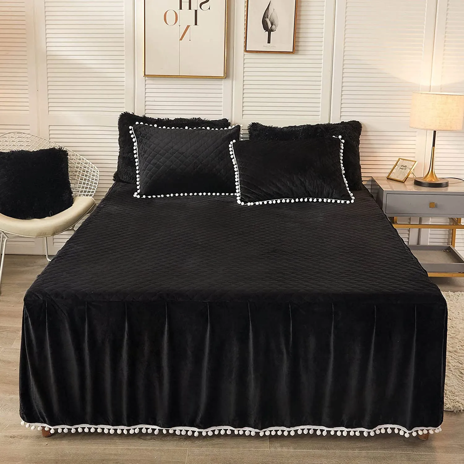 Softy Black Bed Skirt