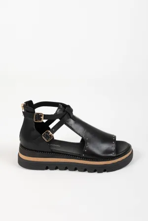 SORENS SANDAL BLACK LEATHER