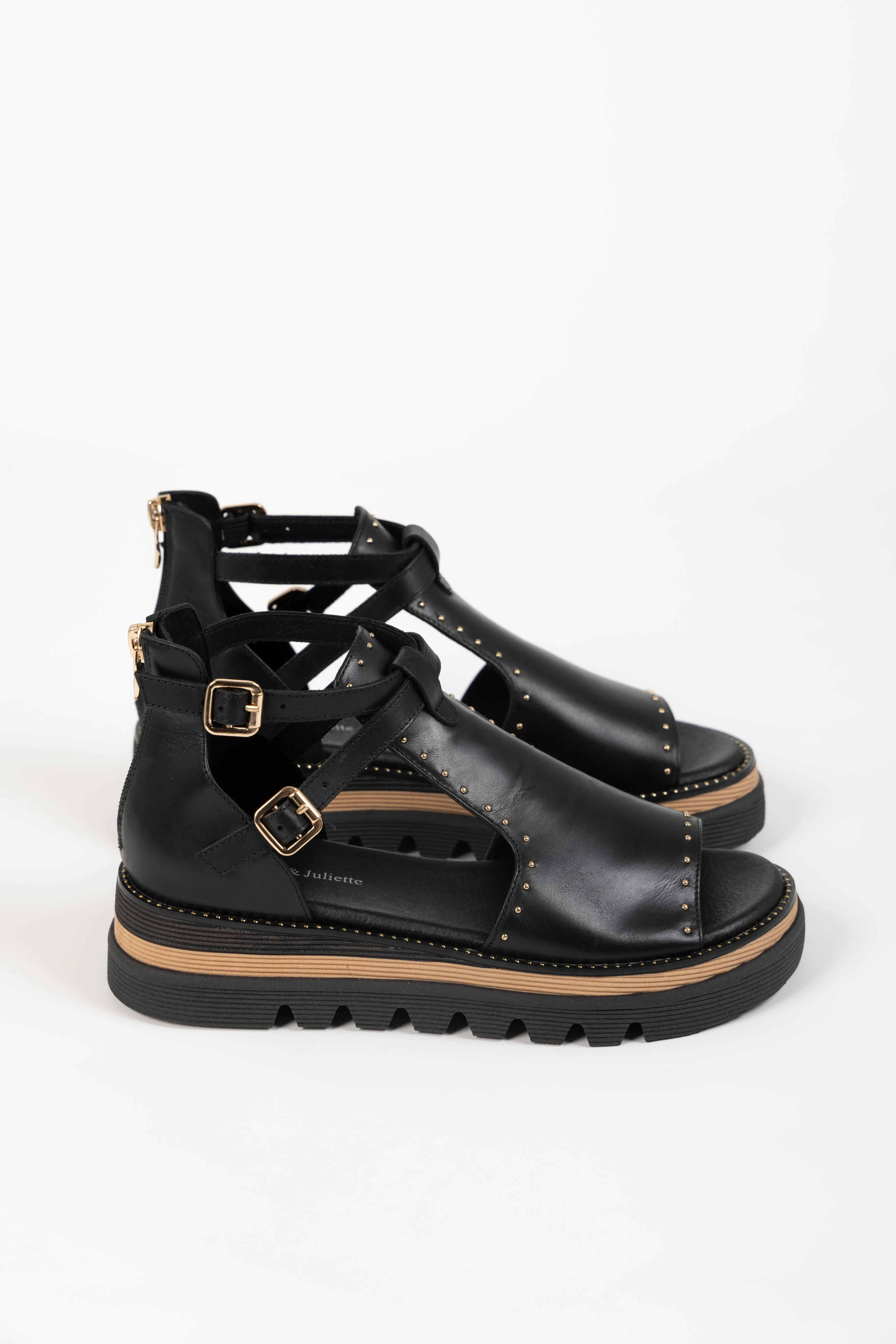 SORENS SANDAL BLACK LEATHER