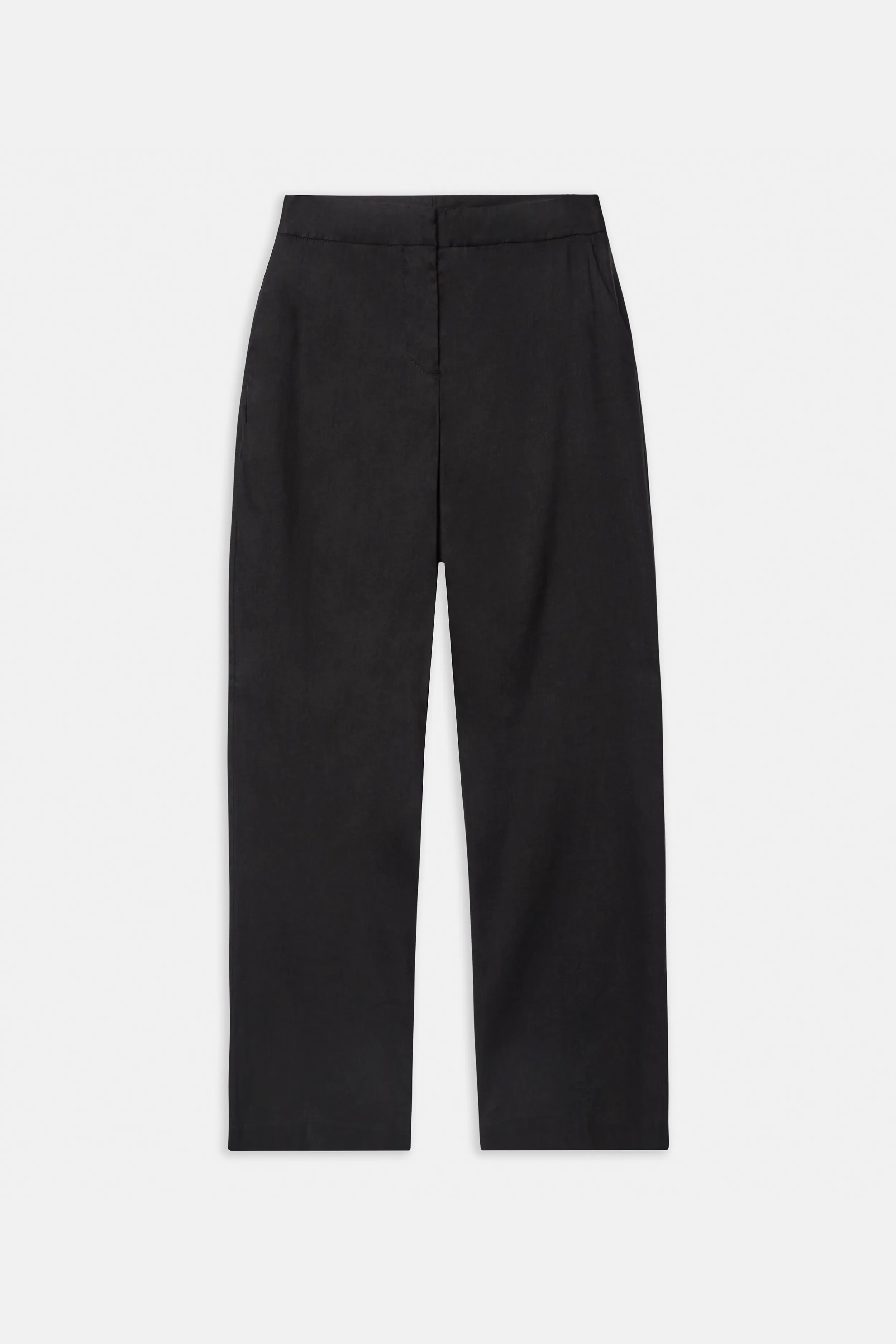 Tailored Linen Trousers - Black