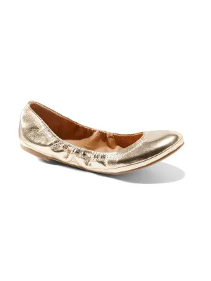 Topstitched Faux-Leather Ballet Flat