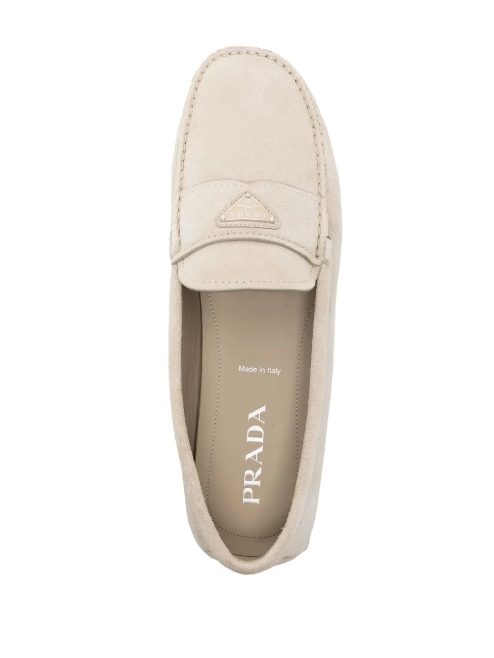 triangle-logo suede loafers