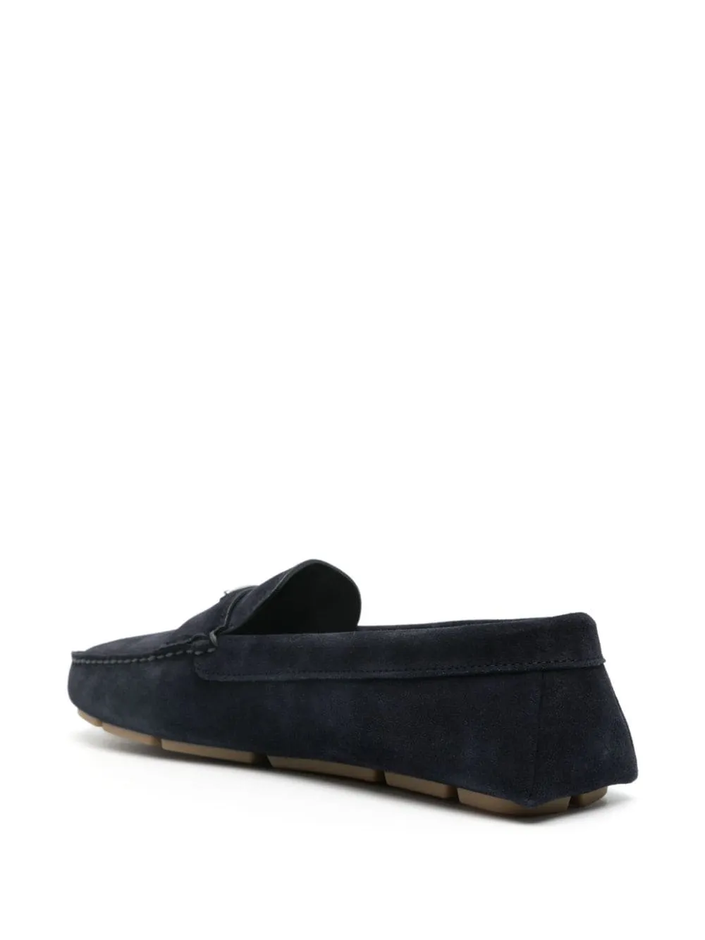 triangle-logo suede loafers