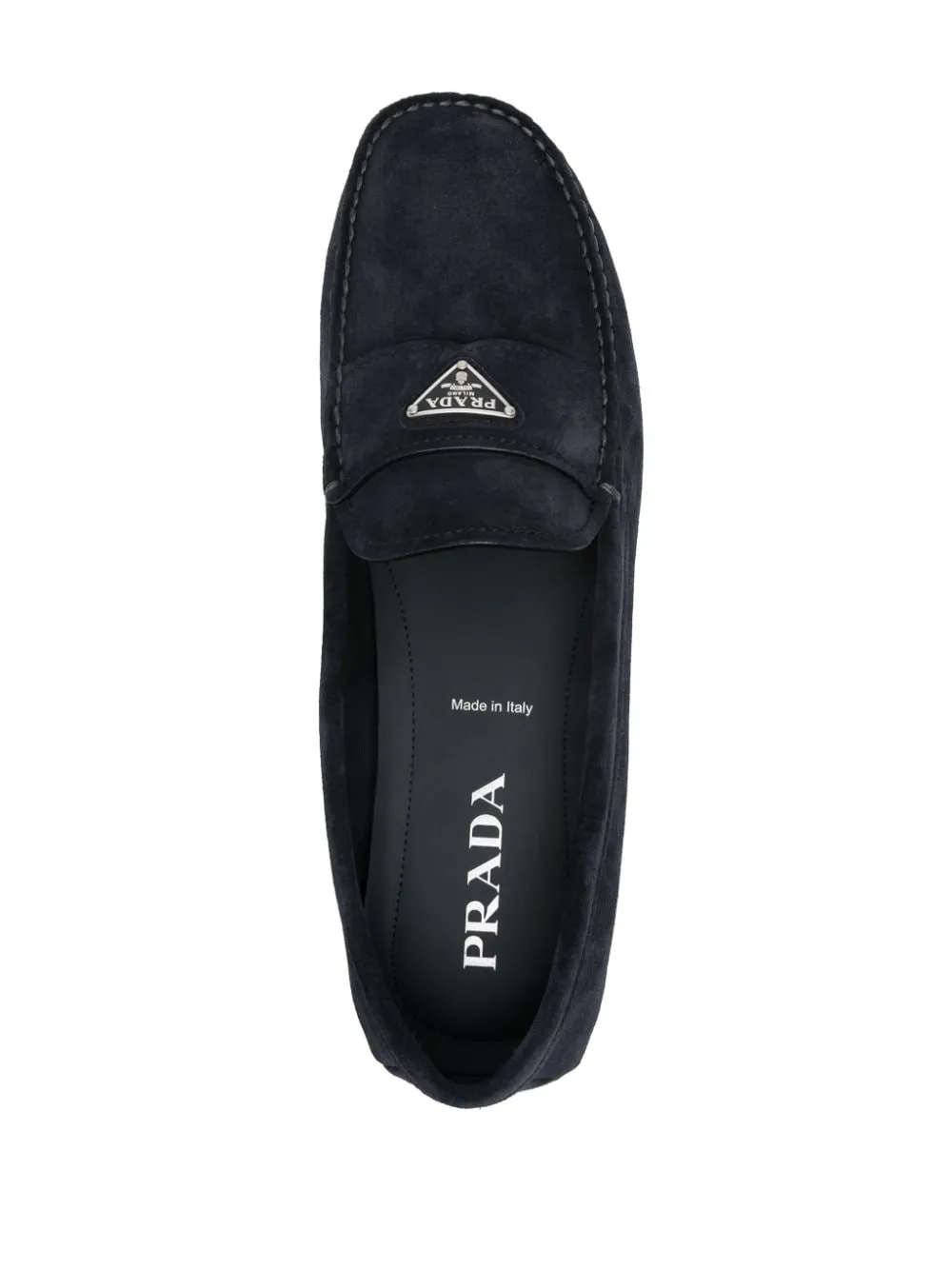 triangle-logo suede loafers