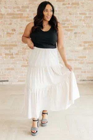 WHITE BIRCH- Let It Begin Tiered Maxi Skirt