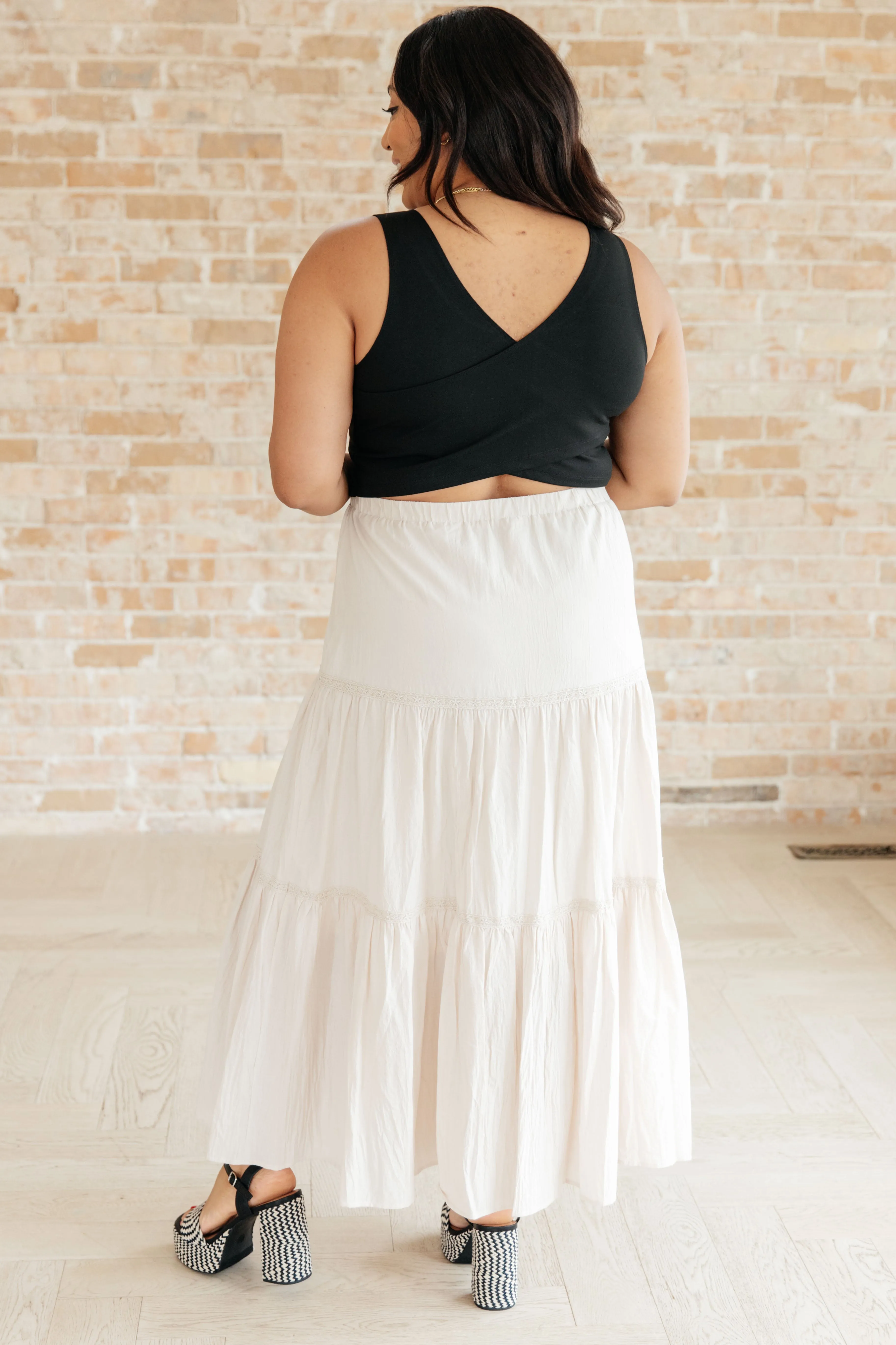 WHITE BIRCH- Let It Begin Tiered Maxi Skirt