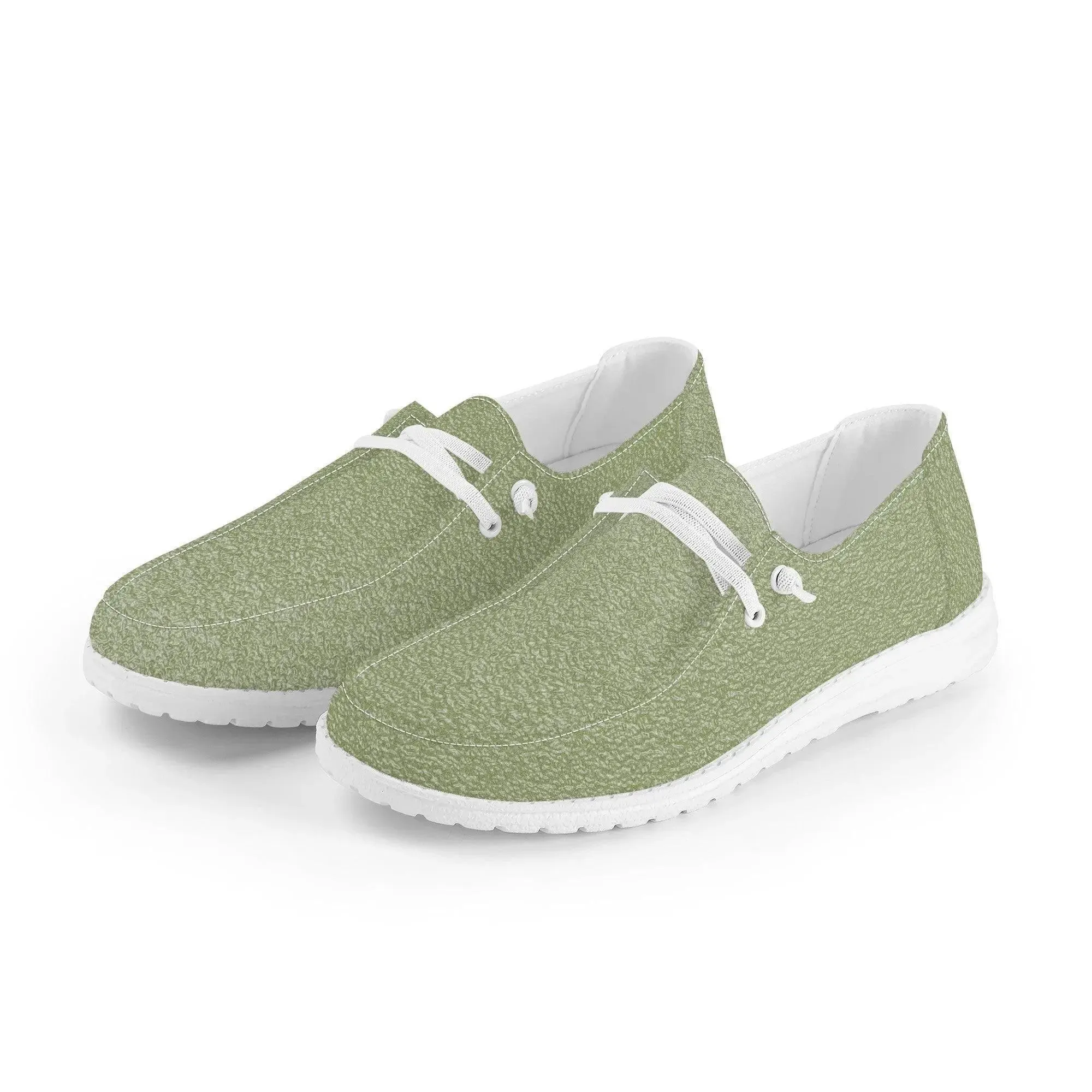 Women Canvas Loafers Slip On - Garden Green