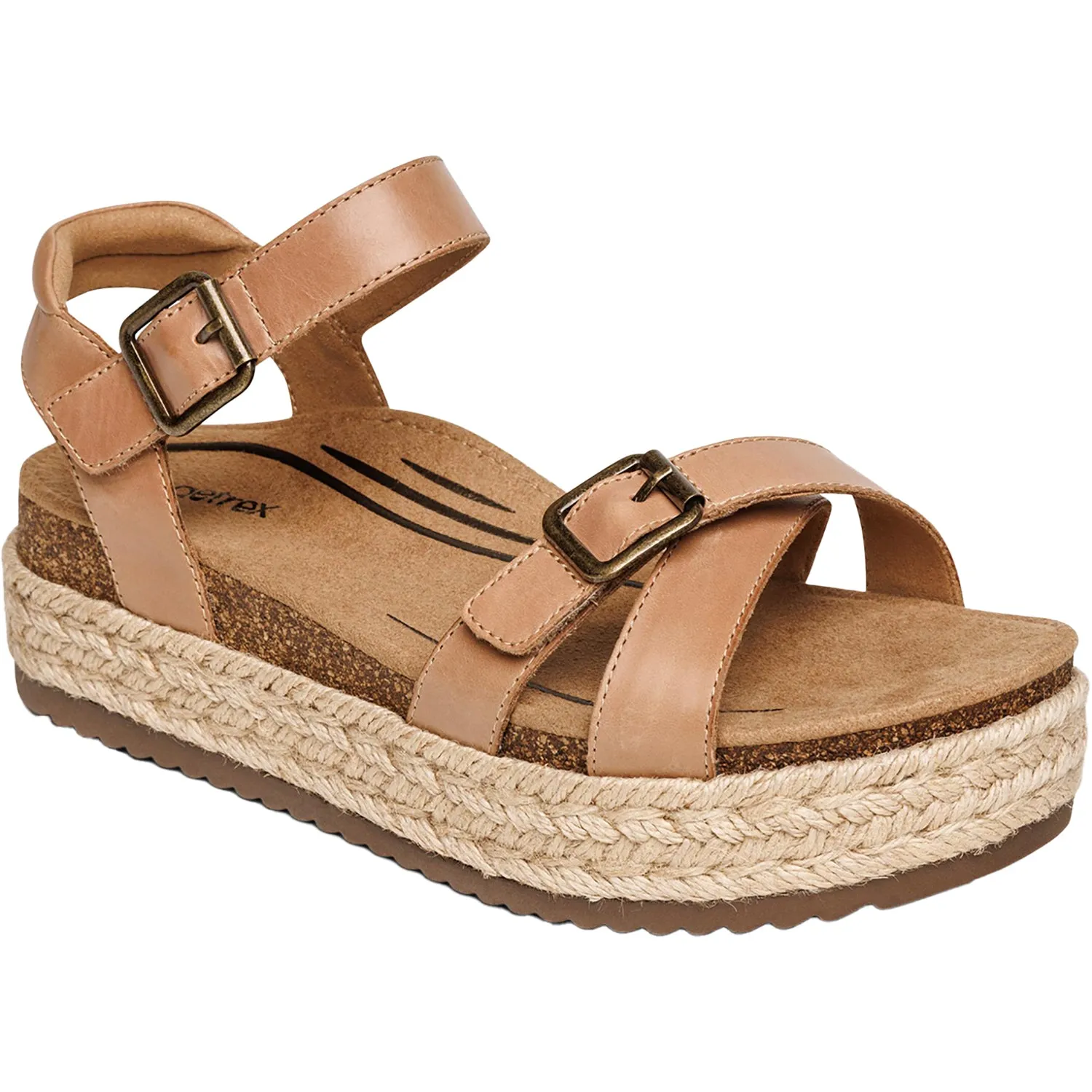 Women's Aetrex Paula Camel Leather