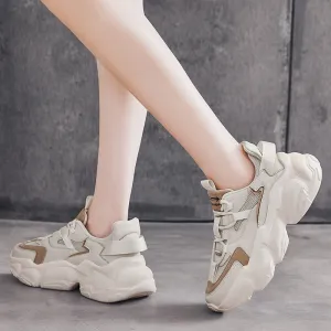 Women's Vulcanize Shoes Platform Chunky Sneakers,off white Brown Sports Shoes,Comfort Casual High Sneaker Women Vulcanize Sneake